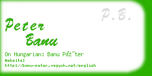 peter banu business card